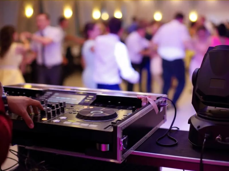 Image showing wedding DJs performing at a bridal party.